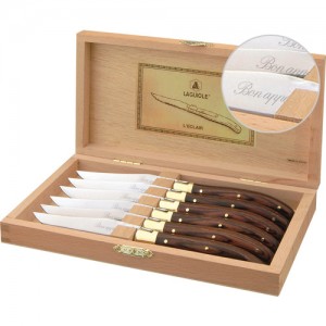 Coffret 6 couteaux laguiole gravé